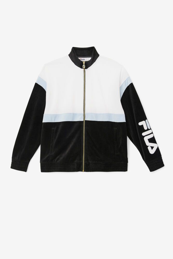 Fila Jakke Herre Svart/Hvite Mansur Velour 641309-FKL